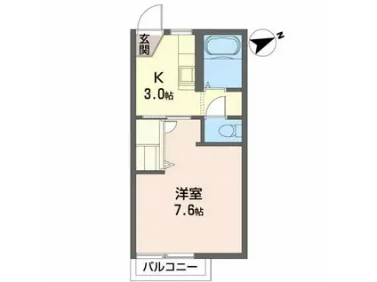 グリーンハイツ小松島(1K/2階)の間取り写真