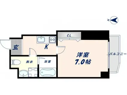 エスフォート大今里西(1K/3階)の間取り写真