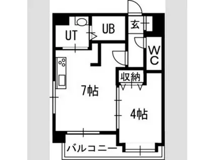 クラッセ北大通II(1DK/5階)の間取り写真