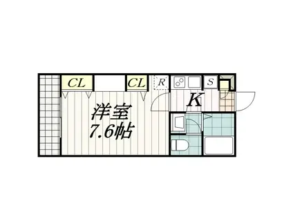 リブリルームス弁天3-4(1K/1階)の間取り写真