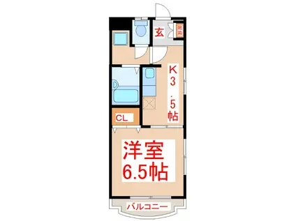 スカイヒルズM(1K/2階)の間取り写真