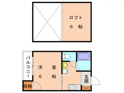 メリージュ和白丘(1K/2階)の間取り写真