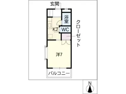 コーポ晃曜(1K/1階)の間取り写真