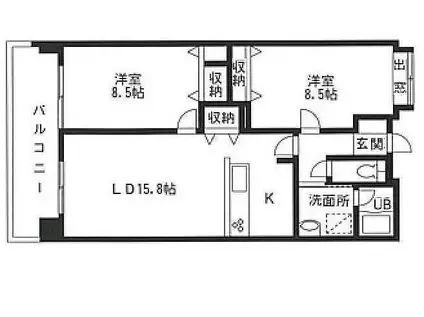 リヴィエール・イル(2LDK/6階)の間取り写真