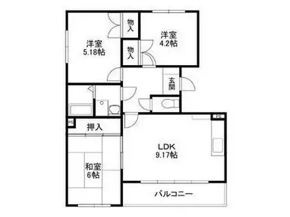 デイグランロイヤルメゾン(3LDK/2階)の間取り写真