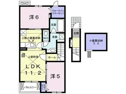 メゾン ド フルール(2LDK/2階)の間取り写真