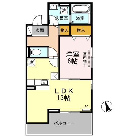 ブルームメゾン(1LDK/1階)の間取り写真