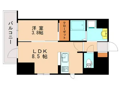リバーレ蒲田仲六郷(2DK/6階)の間取り写真