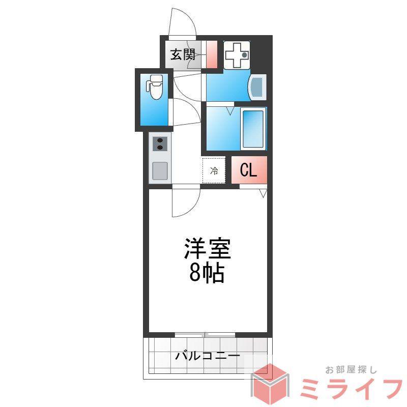 S-RESIDENCE緑橋駅前(1K/7階)の間取り写真