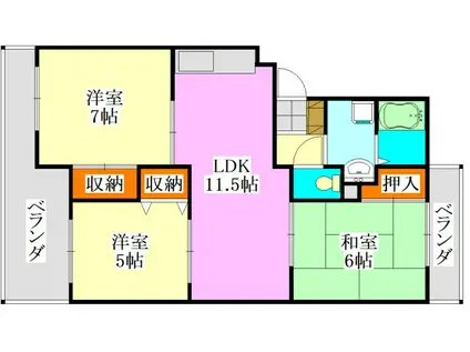ボア・クレールA(3LDK/2階)の間取り写真