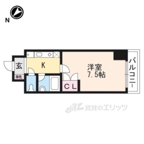 シャンドフルール竹村(1K/2階)の間取り写真