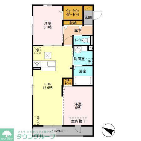 GRANDIR(2LDK/1階)の間取り写真