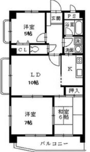 ファミール一社(3LDK/5階)の間取り写真