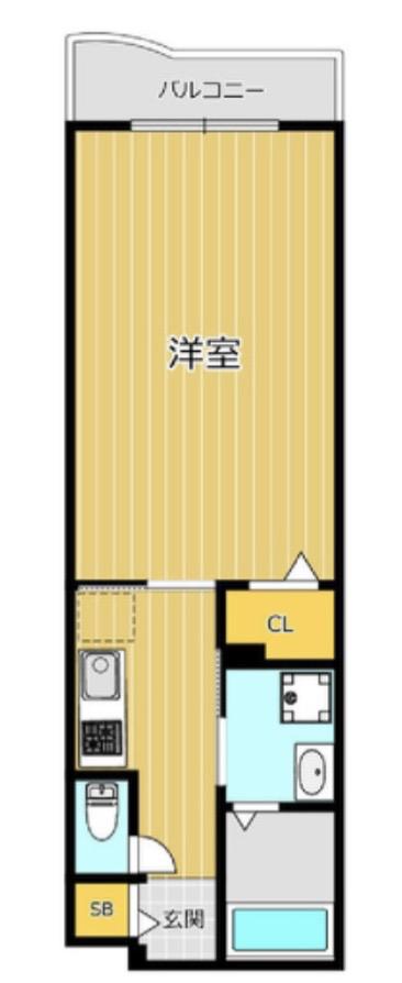 ランデュール逆瀬川(1K/3階)の間取り写真