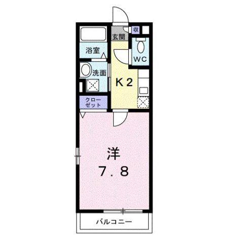 アザレア伊万里II(1K/1階)の間取り写真