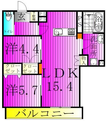 VICTOIRE 南流山(2LDK/6階)の間取り写真
