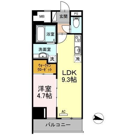 アロフト(1LDK/5階)の間取り写真