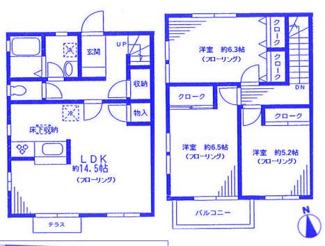 デザインコート仲町台(3LDK/1階)の間取り写真