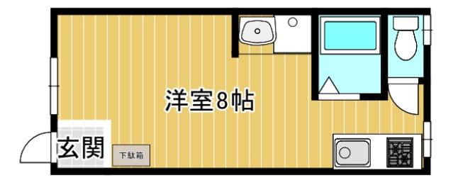 桜が丘ハイツ(ワンルーム/1階)の間取り写真