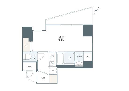 グルーブ神戸元町アリア(1K/8階)の間取り写真