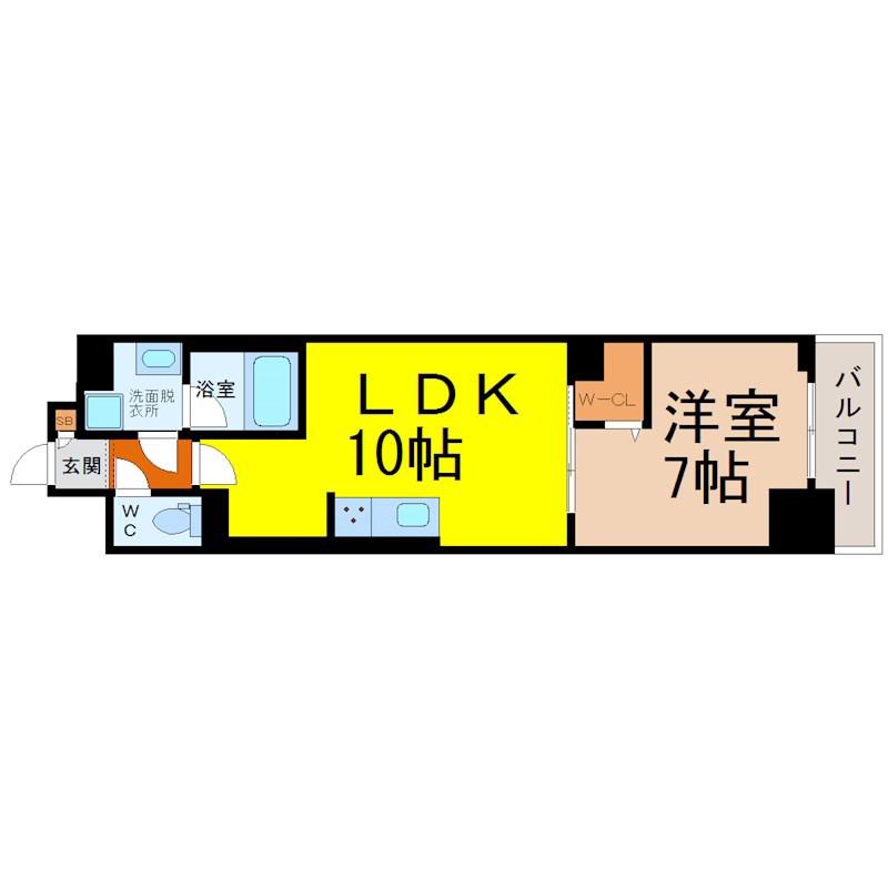 シュトルツ栄(1LDK/13階)の間取り写真