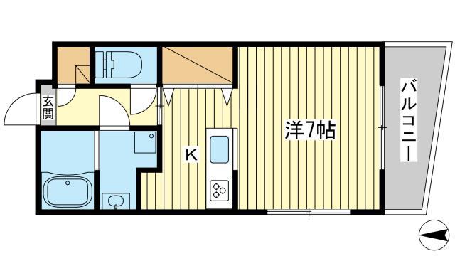 ハイトピア姫路(ワンルーム/3階)の間取り写真