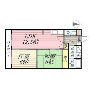 レジデンス領下(2LDK/3階)の間取り写真