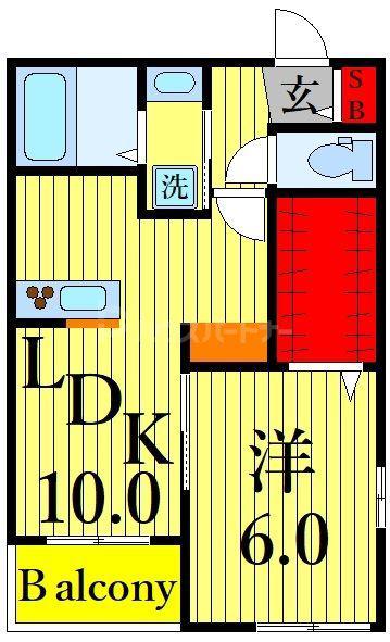 メゾンラフィーネ(1LDK/2階)の間取り写真