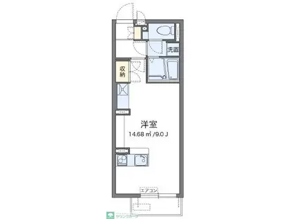 レオネクストボナール(ワンルーム/2階)の間取り写真