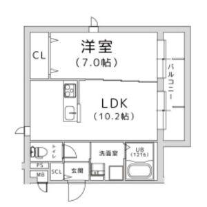 TRICERA COURT(1LDK/1階)の間取り写真