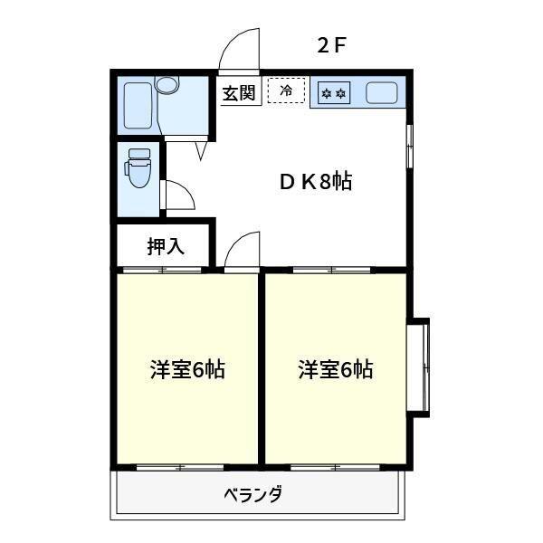 マルイホーム(2LDK/2階)の間取り写真