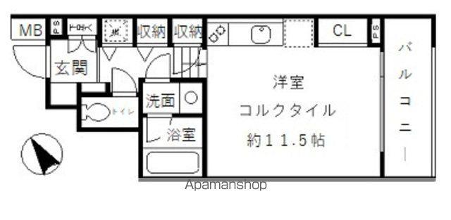 COLLINE白銀(ワンルーム/3階)の間取り写真