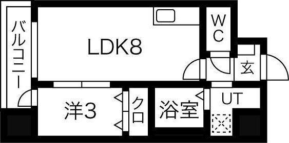 サンライズ支倉町(1LDK/7階)の間取り写真