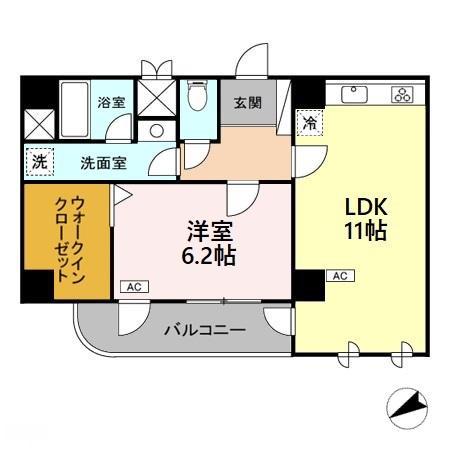 藤陽ビル(1LDK/4階)の間取り写真