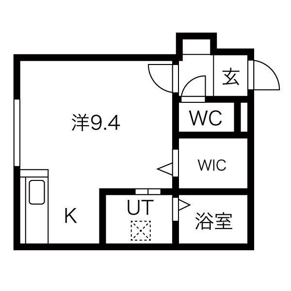 YUGOS中島(1K/2階)の間取り写真