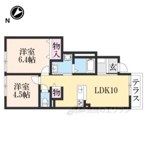 アルブルパイン瀧町(2LDK/1階)の間取り写真