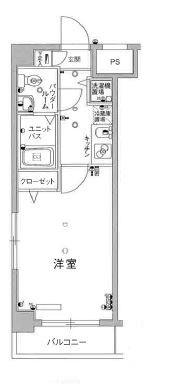 スカイコート錦糸町(1K/2階)の間取り写真