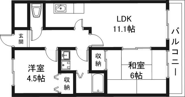中沢椋館(2LDK/2階)の間取り写真