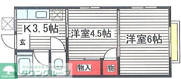 ルミリア千葉CITY(2K/2階)の間取り写真