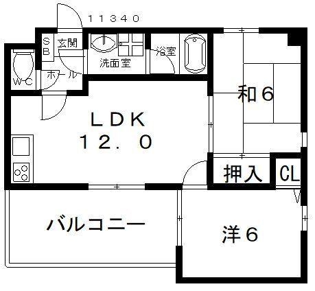 センターフィールドパートII(2LDK/2階)の間取り写真