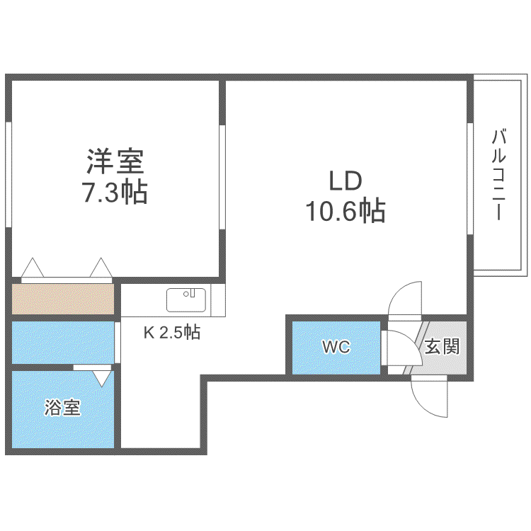 エスポワール I(1LDK/4階)の間取り写真