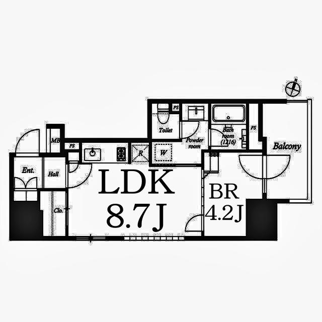 MARKS横浜戸部(1LDK/2階)の間取り写真