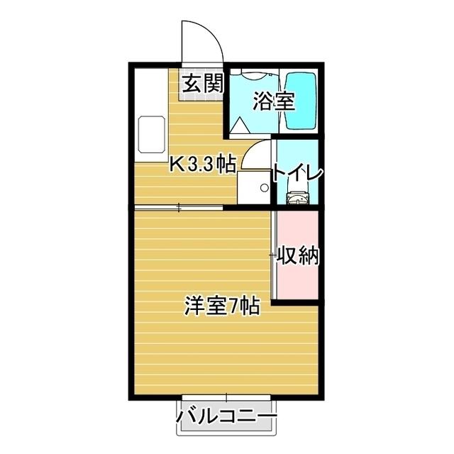 フォレスト・ミワ(1K/2階)の間取り写真
