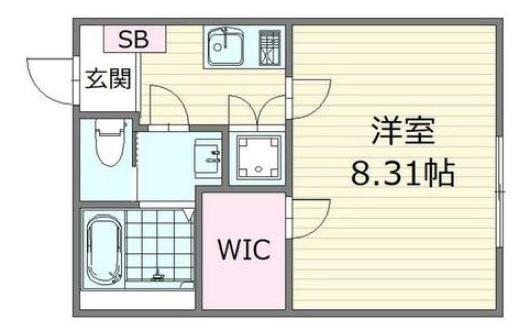 BELLA CASA ベラカーサ(1K/1階)の間取り写真