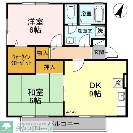 セントラルハイム A(2DK/1階)の間取り写真