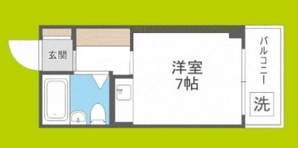 グリーンハイツ緑橋A棟(ワンルーム/4階)の間取り写真