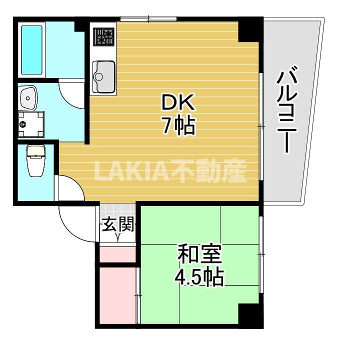 フォンテーヌNO.5(1DK/4階)の間取り写真