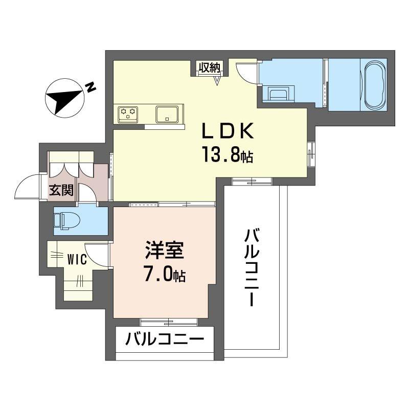 スプリング クレスト(1LDK/3階)の間取り写真