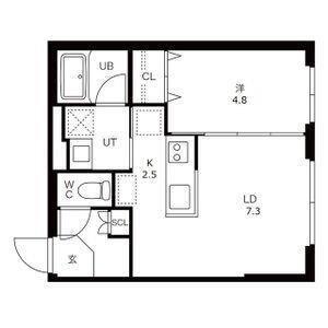 VILLA 41 KOTONI SAPPORO(1LDK/4階)の間取り写真