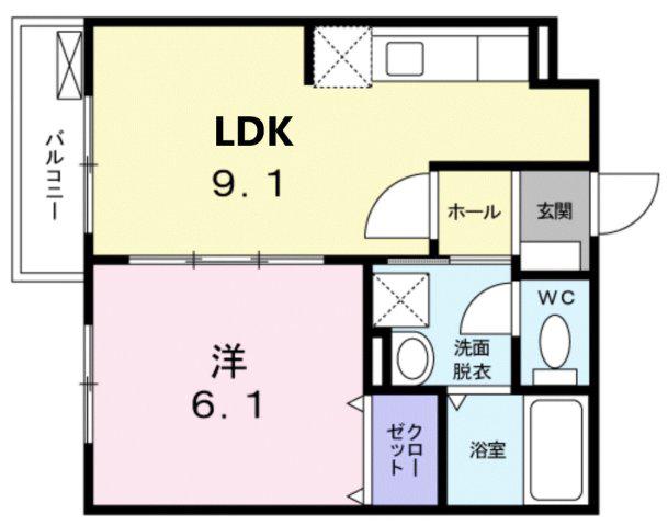 ルマージュ・K(1LDK/1階)の間取り写真